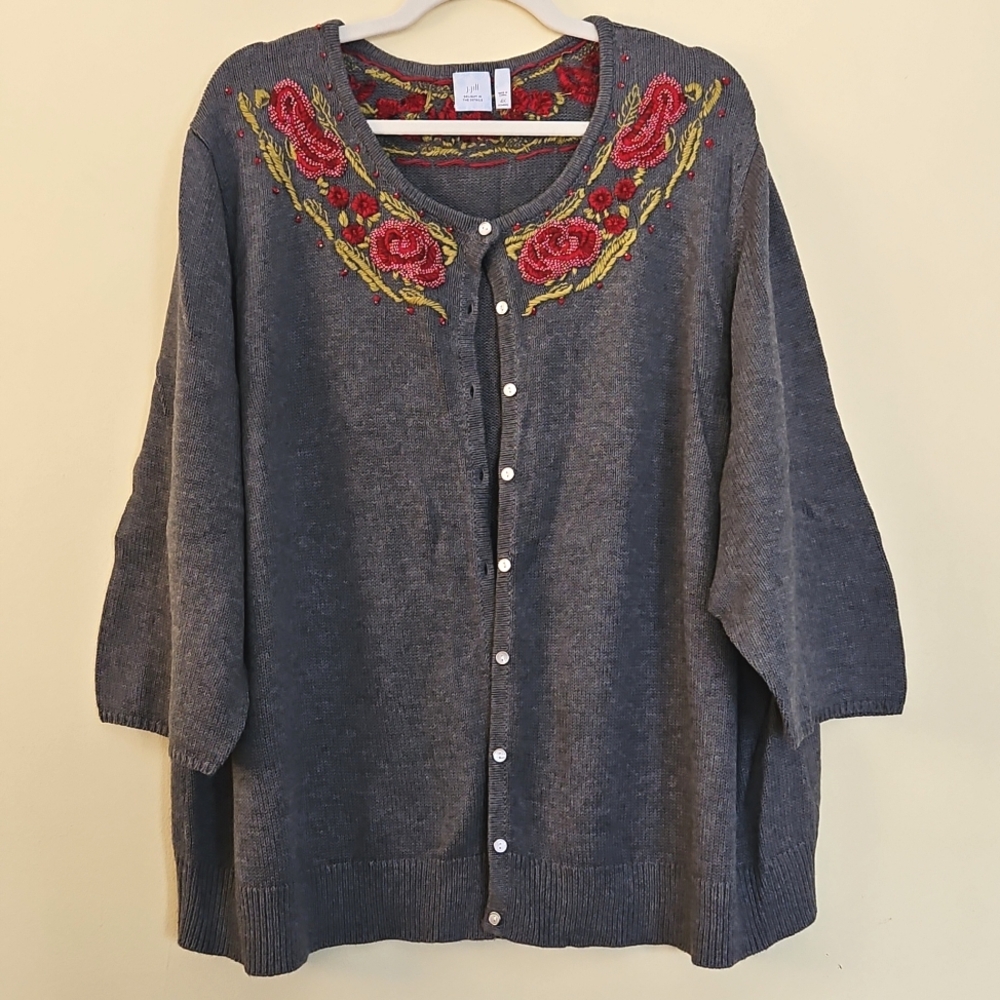 J. Jill Embellished Cardigan Size 4X